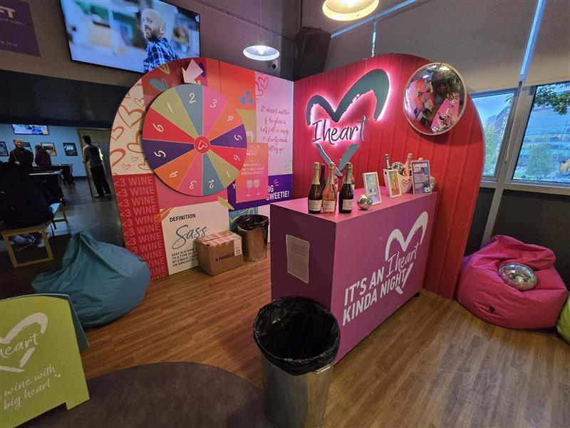 An iHeart Wines stall setup in the union spaces